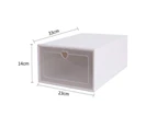 Large Foldable Stackable Clear Plastic Shoe Display Storage Box Oragniser Rack - White