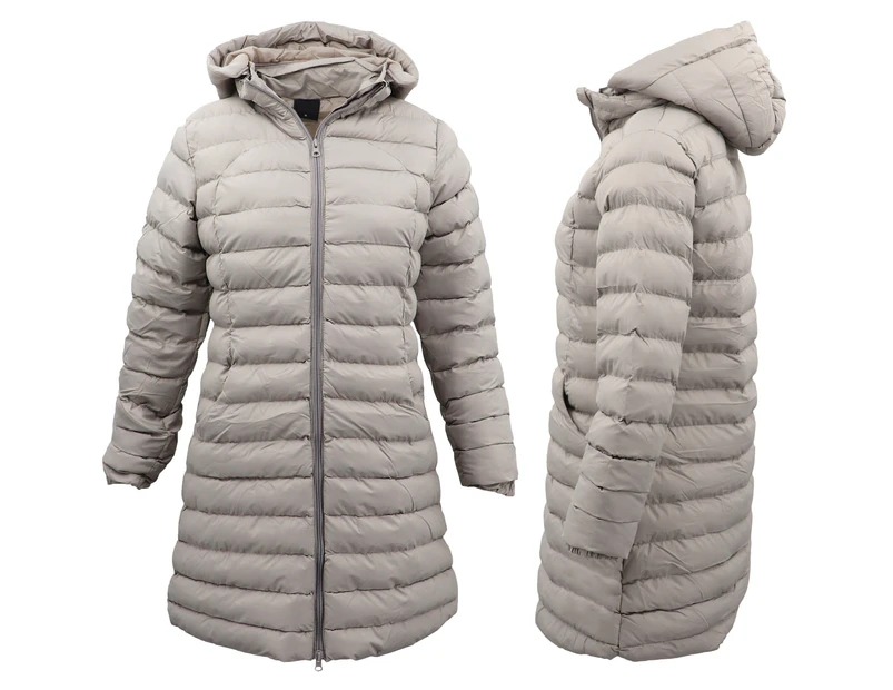 Longline padded sale hooded jacket