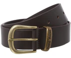 Mens Hard Yakka Belt Colorado Oil Tan Leather Work Brass Buckle Brown Y09402 - Black