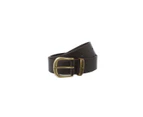 Mens Hard Yakka Belt Colorado Oil Tan Leather Work Brass Buckle Brown Y09402 - Black