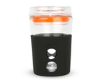 IOco 4oz Piccolo ALL GLASS Coffee Traveller - Mocha | Orange Seal - Orange Seal