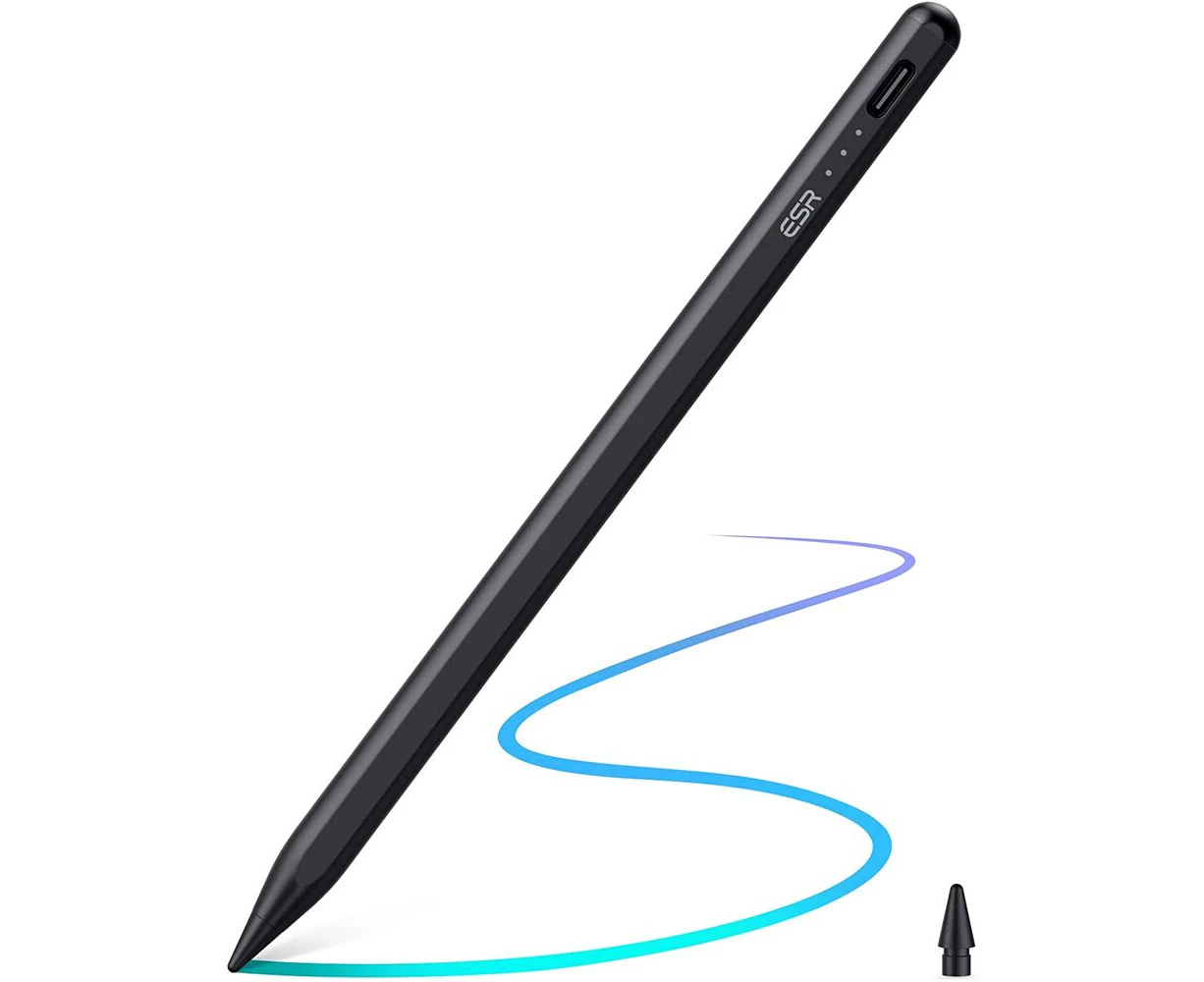 Apple iPad Pro/ Air/ mini/ 10.2 Pencil, Genuine ESR Aluminium Digital Stylus Pencil with Magnetic - Black