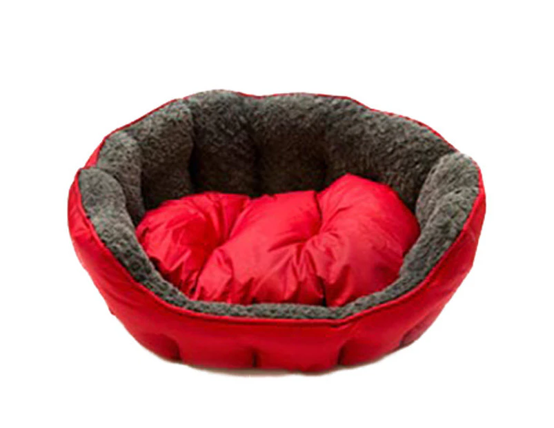 Dog Bed Cat Pet Beds Reversible Bedding Luxury Puppy Soft Waterproof Large Red - Deep Red