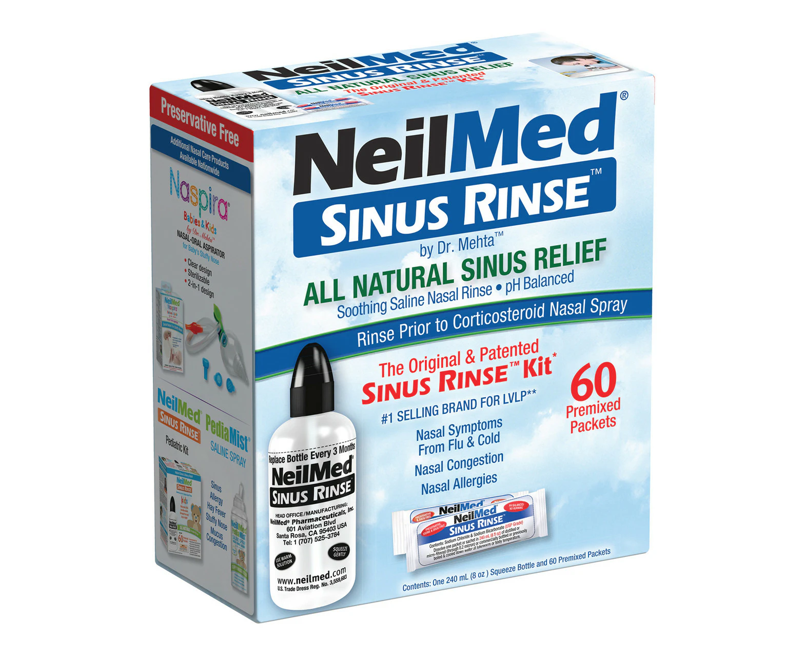 Neilmed Sinus Rinse Kit Bottle & Sachet 60