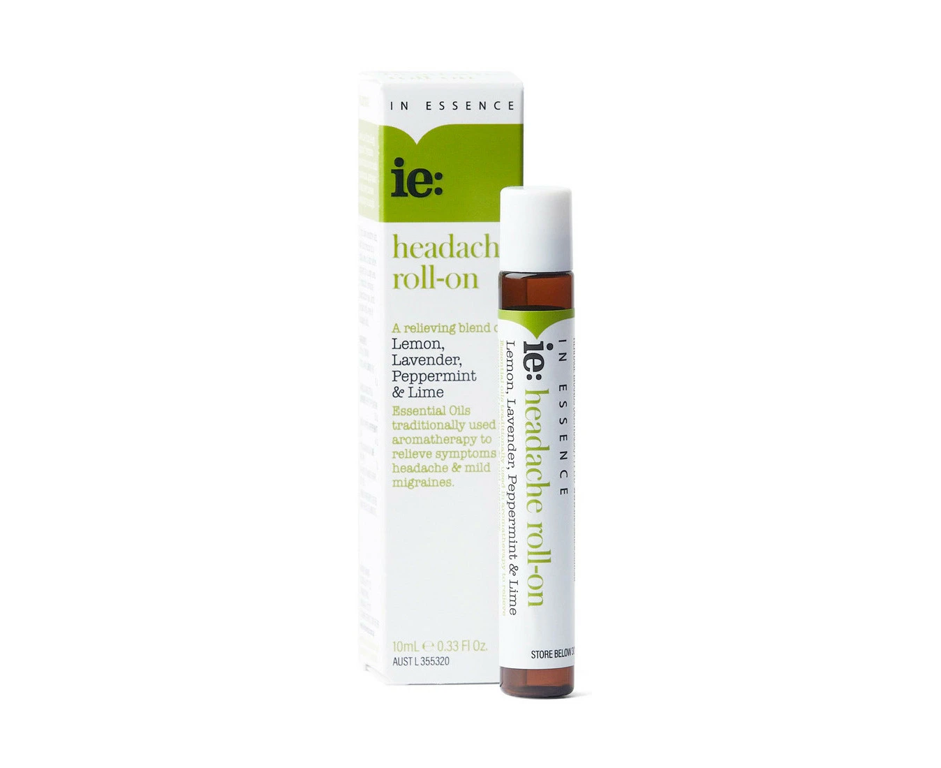 IN ESSENCE IE: HEADACHE ESSENTIAL OIL ROLL ON 10ML