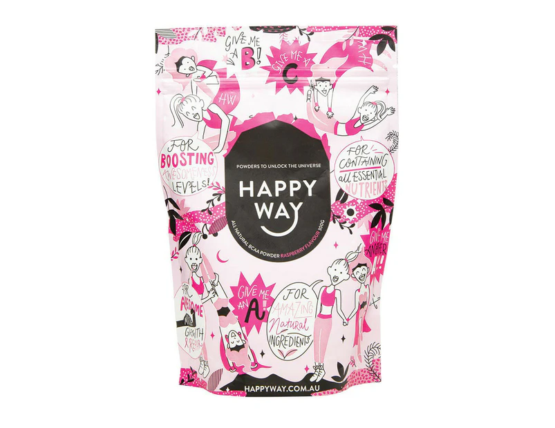 Happy Way All Natural BCAA Powder Raspberry Flavour 300g