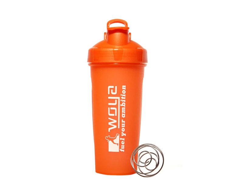 750ml Water Bottle Large Capacity Leak-proof Drop-resistant Anti-slip Drinking Protein Mixing Shake Cup Exercise Use - Orange