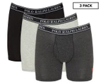 Polo Ralph Lauren Men's Stretch Classic Fit Boxer Briefs 3-Pack - Black/Dark Grey/Grey