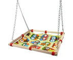 Parrot Swing Hanging Bed Wooden Frame Cartoon Owl Print Canvas Pet Bird Toy unique value