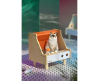 MewooFun Cat Game Box House Bed with Scratching Pad [Colour: Orange]