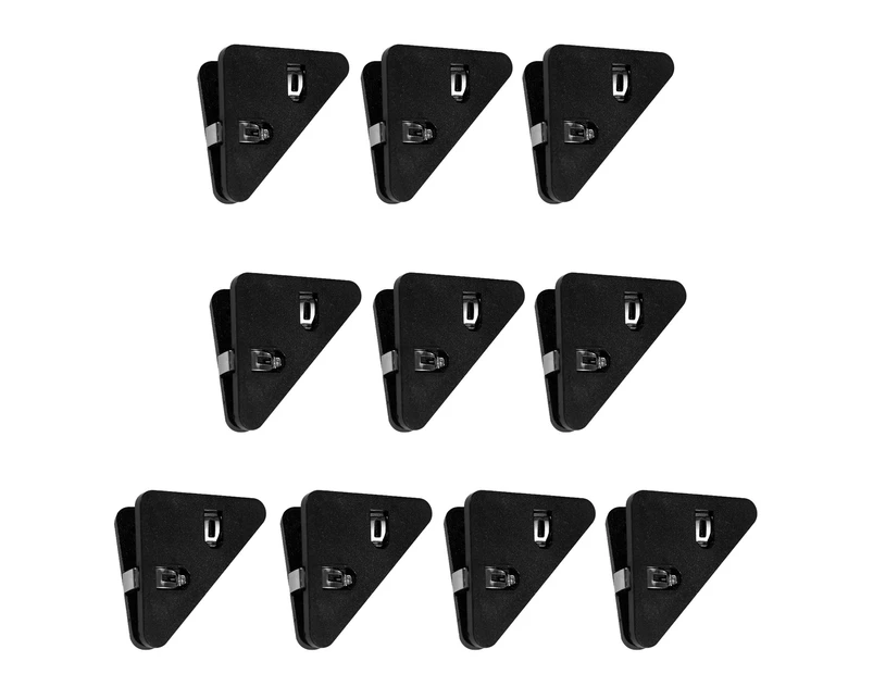 10Pcs Triangle Clips Multifunctional Transparent Large Angle Jelly Color Reusable Binding Mini Book Paper Binder Clips Desktop Organizer for Office-Black