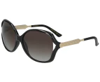 Gucci Women's GG0076S 002 Sunglasses - Black/Gold/Grey