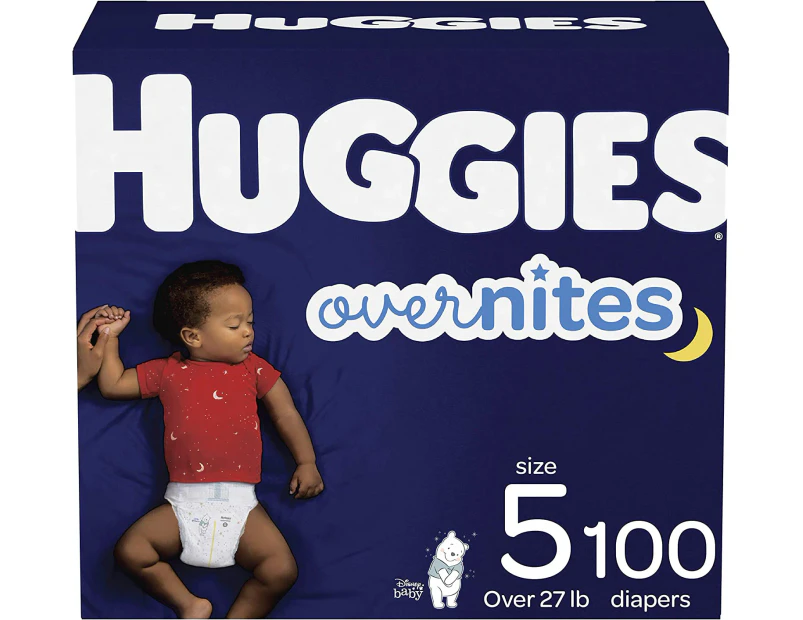 New Huggies Nighttime Baby Diapers Size 5, 100 Ct, Huggies Overnites