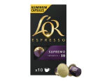 L'or Espresso Coffee Pods Supremo 10 Intensity Box 100 Nespresso Machines Compatible