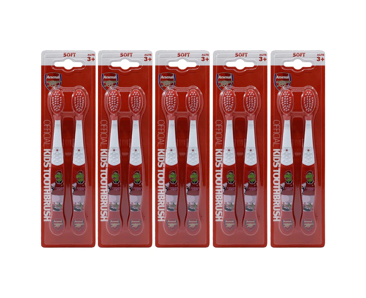 10pc EPL Arsenal F.C. Soft Bristle Toothbrush Dental Teeth Oral Care Kids 3+