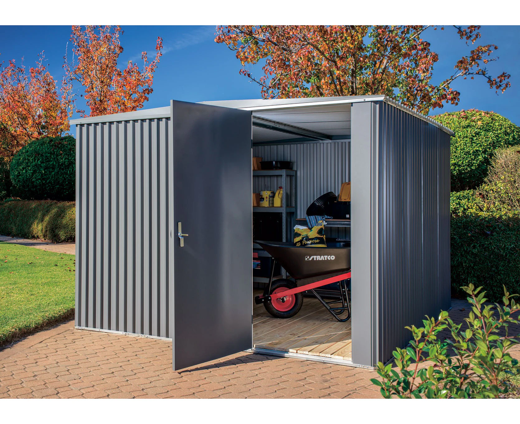 Stratco Handi-Mate Hinged Door Shed - Rivergum