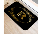 Door Rug Anti-slip Absorbent Flannel Decorative Letter Printed Floor Carpet Home Supplies