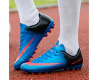 Soccer Shoes Football Boots Outdoor Training Cleats Turf Ankle Comfortable Sport Professional -Blue