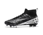 High Ankle Sneakers Men's Soccer Shoes Professional Casual Football Boots -Black