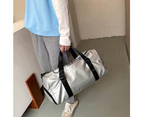 Portable Travel Bag Waterproof Dry Wet Separation Shoulder Bag Sports Fitness Bag-Silver