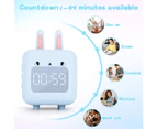 Kids Alarm Clock, Digital Alarm Clock for Kids, Cute Bunny Alarm Clock for Girls, White Noise Alarm Clock, Night Light (Blue)