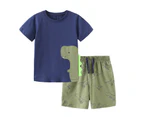 Boys Cotton Clothing Sets Baby Toddler Boys Short Sleeve Tee and Shorts Sets Summer Cotton Outfits Clothes Sets-Grey
