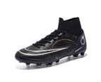 Children's Football Boots Long Spikes Soccer Shoes Men's Society Cleats - Black