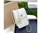 Simple white crossbody bag girl's shoulder bag fashion mini chain mobile phone bag