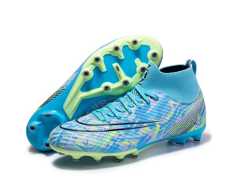 Men Soccer Cleats Professional Children'S Football Shoes Tf Fg Soccer Boots - Blue