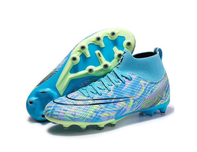 Men Soccer Cleats Professional Children'S Football Shoes Tf Fg Soccer Boots - Blue