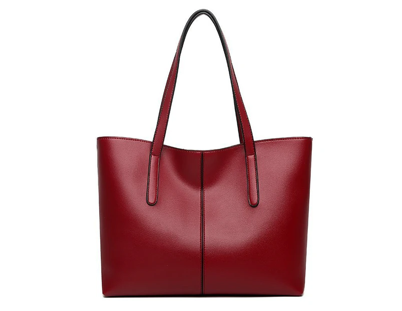 One-shoulder bag women's large-capacity fashion simple tote bag advanced sense Joker handbag red