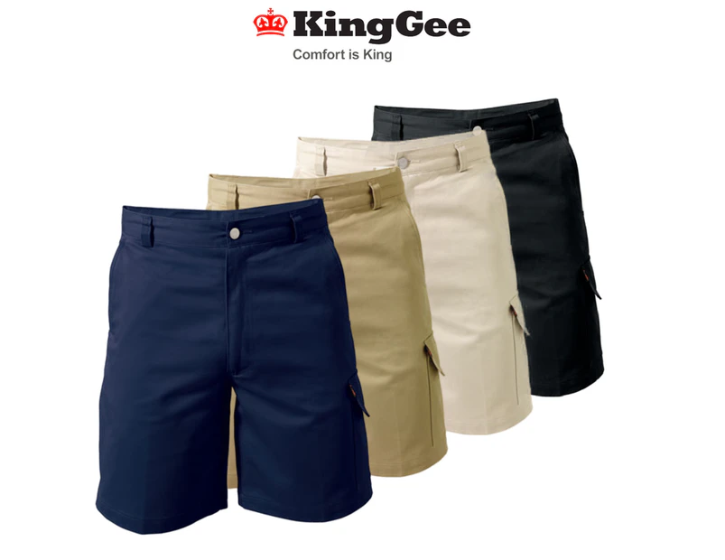 KingGee Mens New G&#39;S Workers Short Work Shorts Cargo Pockets Repels Water K17100 - Black