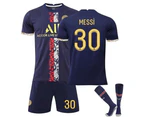 Kids Boys Football Kit PAIR Home Team Tracksuit Soccer Training Suit Sportswear Outfits Set - MESSI 30