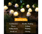 20 Solar Outdoor LED Mushroom String Lights Mini 8 Modes Waterproof Landscape Lights Stakes(5M,Warm White)