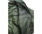 Plus Size Quilted Jacket Zip Up Classic Padded Flight Flying Winter Big & Tall - Bottle Green