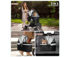 Pawz Pet Stroller Dog Cat Pram Carrier Travel Foldable Aluminium 50kg 4 Wheels