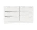 Tribecca 6 Drawer Low Boy - White