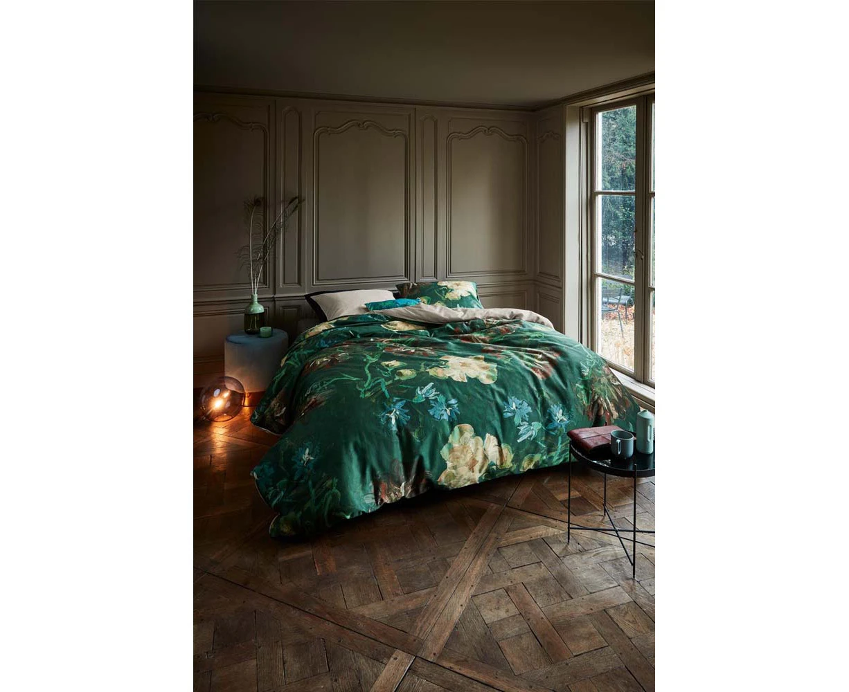 Bedding House X Van Gogh Van Gogh Peonies Green Cotton Sateen Quilt Cover Set