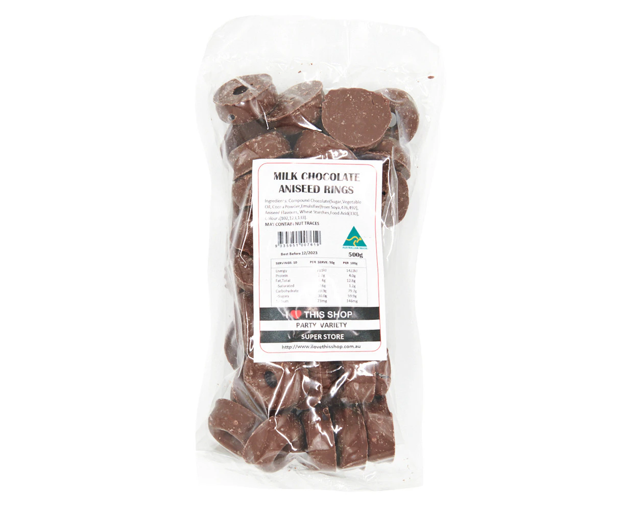 Milk Chocolate Aniseed Rings 500g