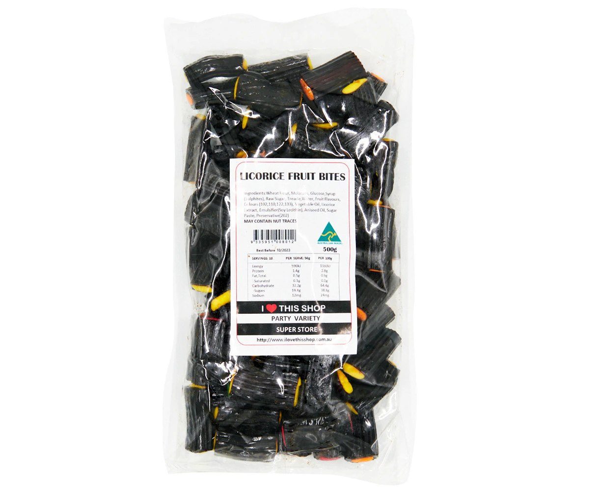 Licorice Fruit Bites 500g