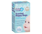5 x 200pk BabyU Scented Nappy Bags