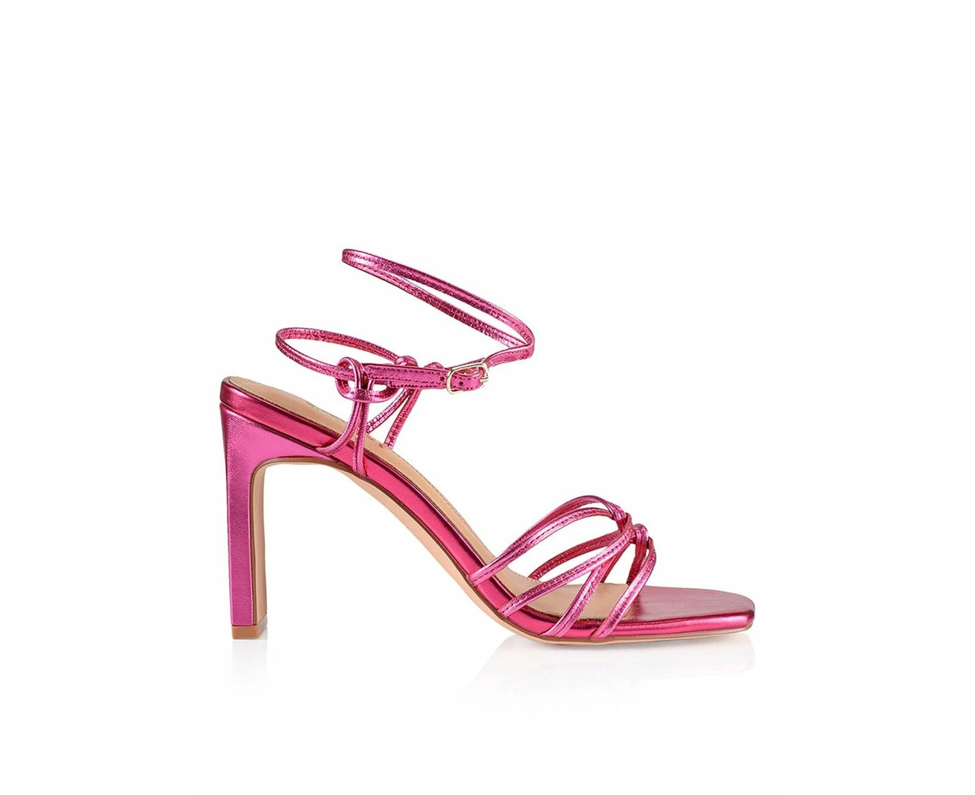 Kalista Block Heel Sandals - Hot Pink Metallic