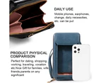 Small Crossbody Cell Phone Purse for Women,  Shoulder Handbag Wallet with Credit Card Slots blue