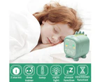 Fun dragon alarm clock, intelligent timekeeping children's electronic clock,green