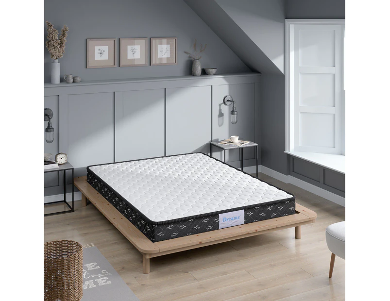 Dreamz Spring Mattress Bed Pocket Tight Top Foam Medium Soft Double Size 16CM - White