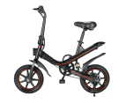 Folding Electric Bike 14 Inch 350w 36v 10ah - Black Step-through Pedal-assist Ebike E-bike