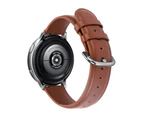 Round Tail Genuine Leather Watch Band For Samsung Galaxy Active 2 Brown 20Mm