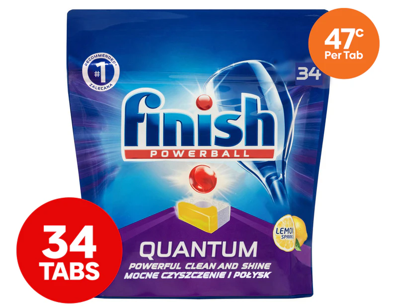 Finish Powerball Quantum Dishwashing Tablets Lemon Sparkle 34pk