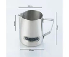 600ml Milk Frothing Thermometer Espresso Coffee Pitcher Stainless Steel Jug