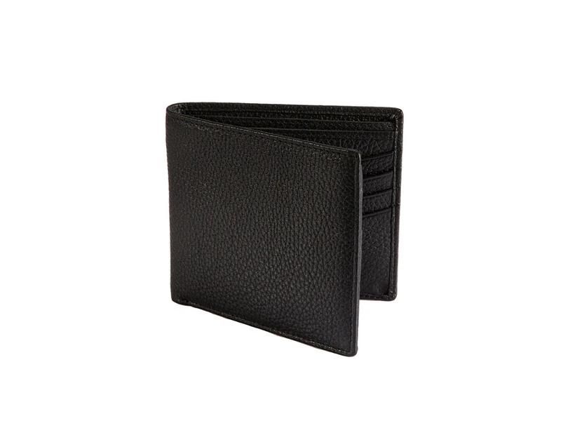 Dents RFID Pebble Grain Leather Billfold Wallet - Black